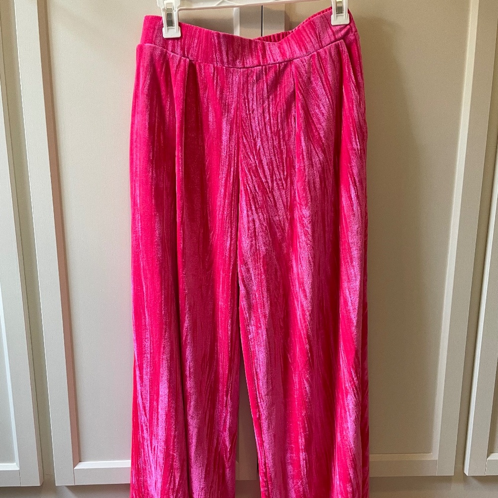 Fuchsia Pink Velvet Pants